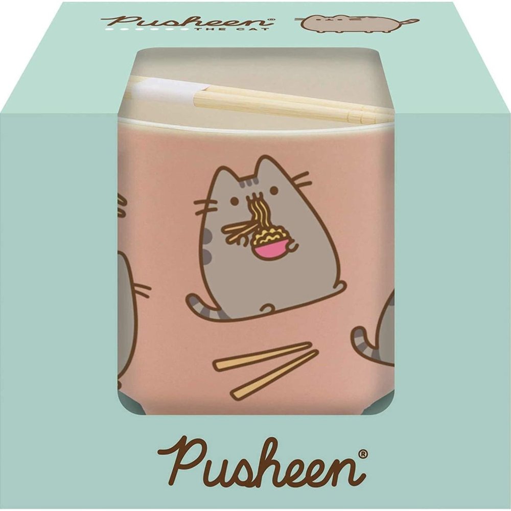 Pusheen the Cat Ramen Bowl with Chopsticks - 4" in - NEW in Box